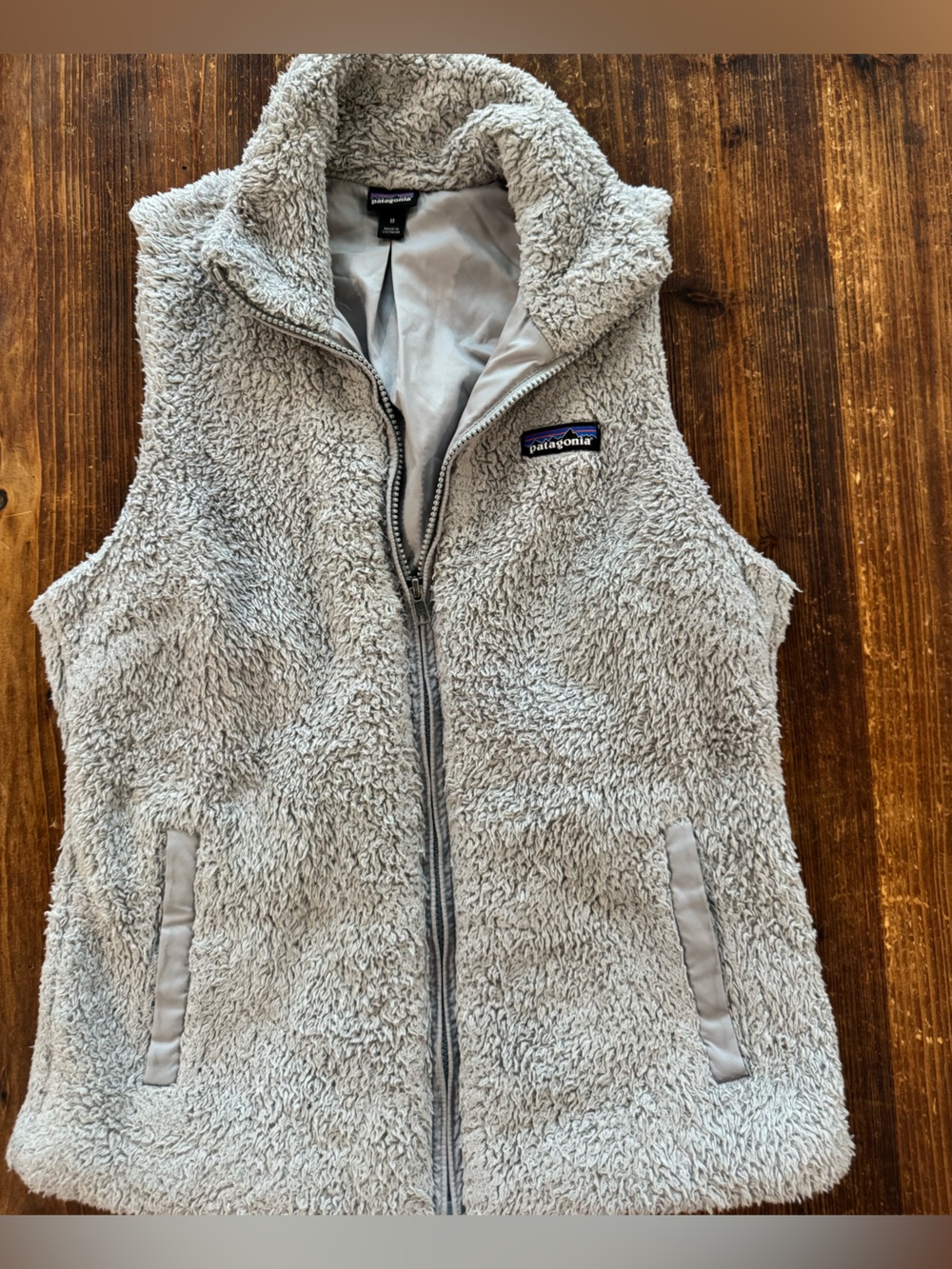 Patagonia Light Gray Plush Fleece Vest
